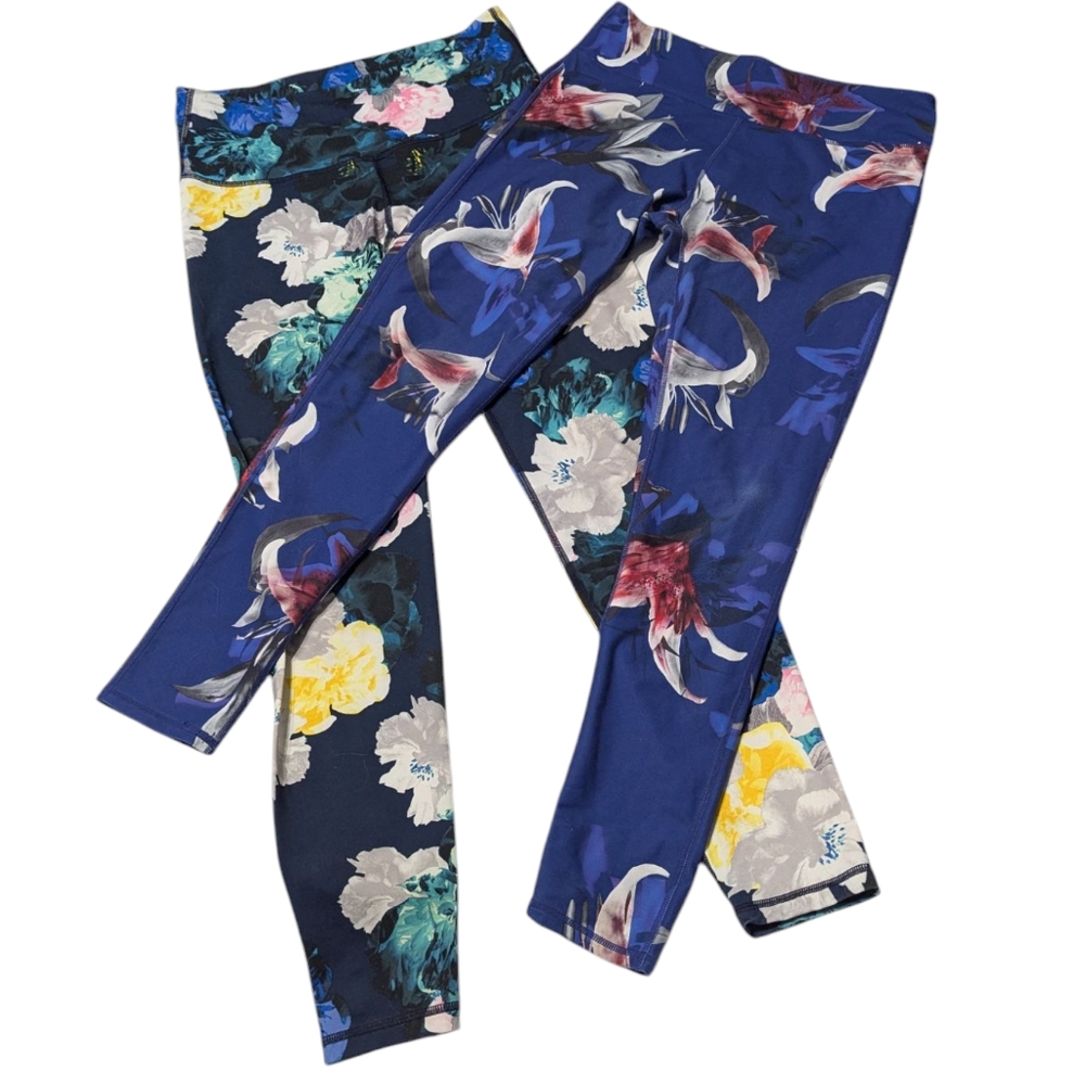Fabletics‎ Old Navy Women's Floral Leggings Athleisure Workout Exercise Large
